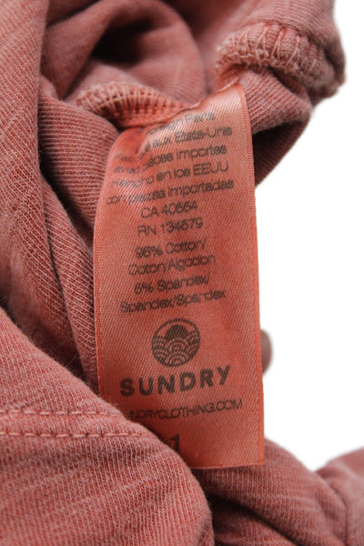 Sundry Women Bodycon Tank Dress Brown V-Neck Sleeveless Short Size 1