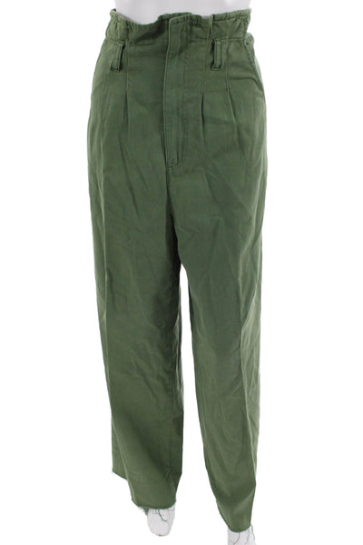 Boyish Unisex Paperbag Pants Green Size 29