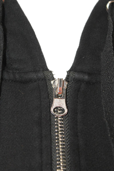 Central Park West Women Full-Zip Hoodies Black Drawstring Long Sleeve Size XS