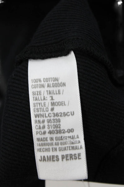 Standard James Perse Women Black Cotton Sleeveless Basic Tank Crew Neck Size 1