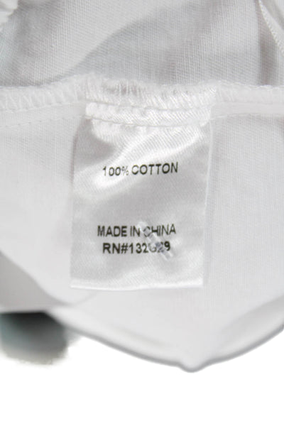 Super Down Womens Cropped Sweatpants White Drawstring 100% Cotton Size 2XS