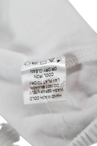 Super Down Womens Cropped Sweatpants White Drawstring 100% Cotton Size 2XS