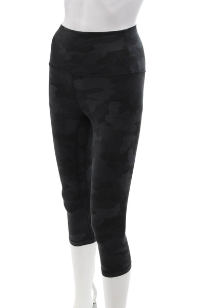 Lululemon Women Black Camouflage Capri Cropped Leggings Size 2