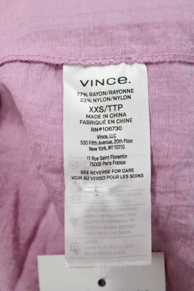 Vince Women Sundress Pink Rayon Nylon Sleeveless Drawstring Full-Length Size 2XS