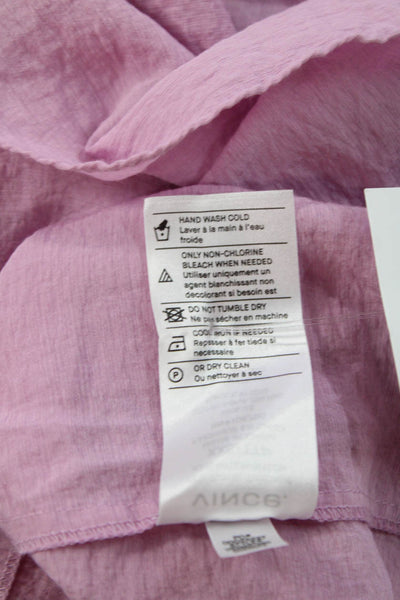Vince Women Sundress Pink Rayon Nylon Sleeveless Drawstring Full-Length Size 2XS