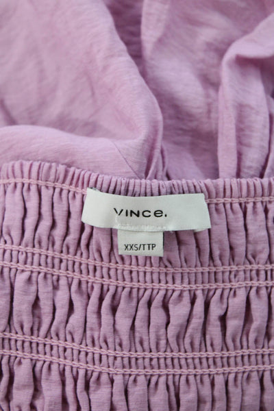 Vince Women Sundress Pink Rayon Nylon Sleeveless Drawstring Full-Length Size 2XS