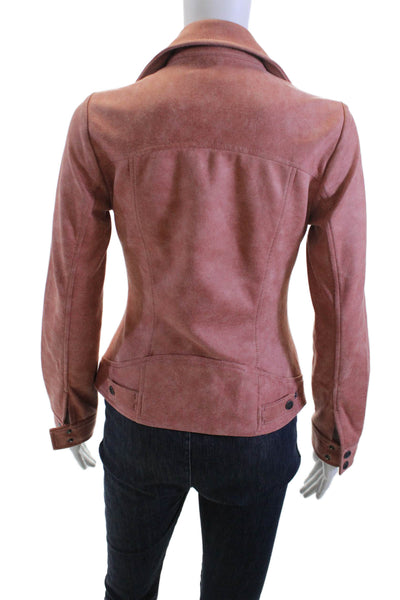 Liverpool Los Angeles Women Biker Jacket Pink Snap Size XS