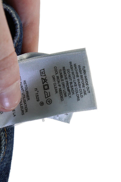Polo Ralph Lauren Men Dark Blue Cropped Straight Jeans Cotton Button Size 32