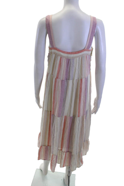 Rails Womens Striped Beige Sundress Square Neck Full-Length Size XS