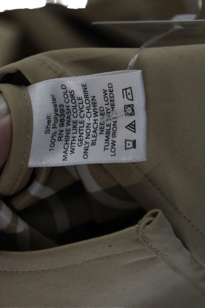Dennis Basso Women Raincoat Beige Geometric Size 3X