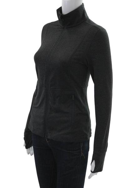 Carbon 38 Womens Windbreaker Dark Gray High Neck Zip Size S