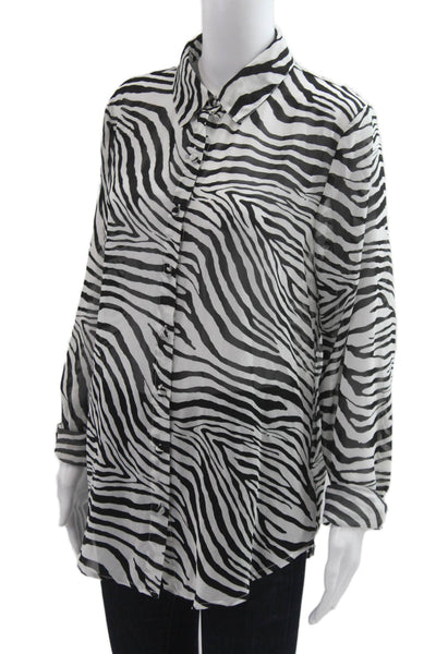 Princess Polly Women Animal Print Cotton Button Blouse Long Sleeve Size 8