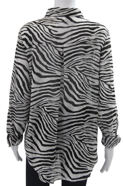 Princess Polly Women Animal Print Cotton Button Blouse Long Sleeve Size 8