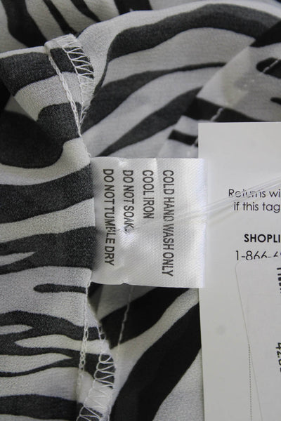 Princess Polly Women Animal Print Cotton Button Blouse Long Sleeve Size 8