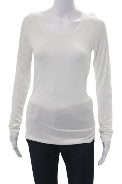 Hard Tail Women Basic Long Sleeve T-Shirt White Size S
