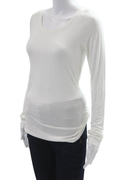 Hard Tail Women Basic Long Sleeve T-Shirt White Size S