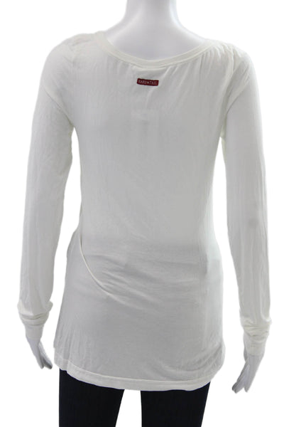 Hard Tail Women Basic Long Sleeve T-Shirt White Size S
