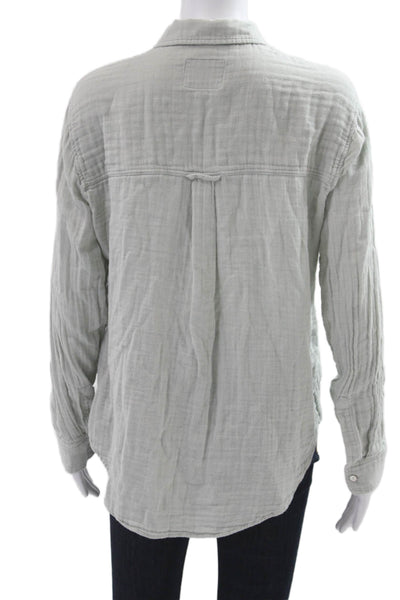 Rails Women Gray 100% Cotton Collared Button-Up Long Sleeve Top Size S