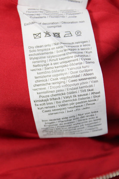 Aligne Womens Fit & Flare Dress Red Square Neck Sleeveless Knee Length Size 4