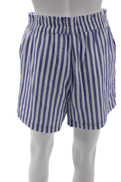 Rails Unisex Blue Striped Cotton Beach Shorts Size S