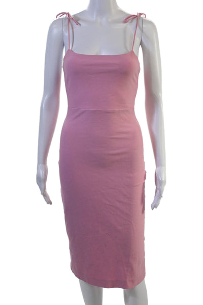 LPA Women Bodycon Slip Dress Pink Square Neck Sleeveless Knee-Length Size S