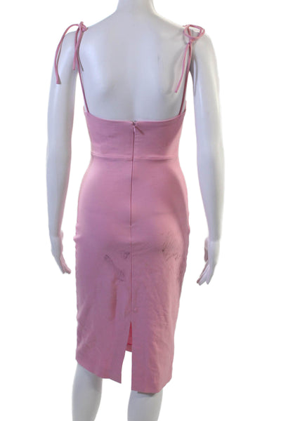 LPA Women Bodycon Slip Dress Pink Square Neck Sleeveless Knee-Length Size S