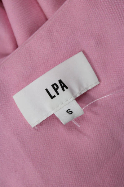 LPA Women Bodycon Slip Dress Pink Square Neck Sleeveless Knee-Length Size S