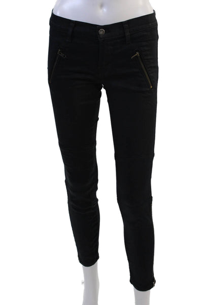 J Brand Womens Ankle Skinny Biker Jeans Black Size 25
