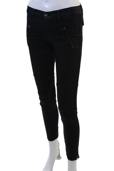 J Brand Womens Ankle Skinny Biker Jeans Black Size 25