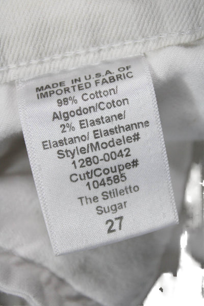 Current/Elliott Women White Ankle Skinny Jeans Size 27
