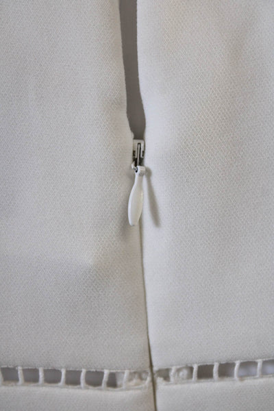 Rachel Zoe Women White Crew Neck Sleeveless Zip Blouse Size M