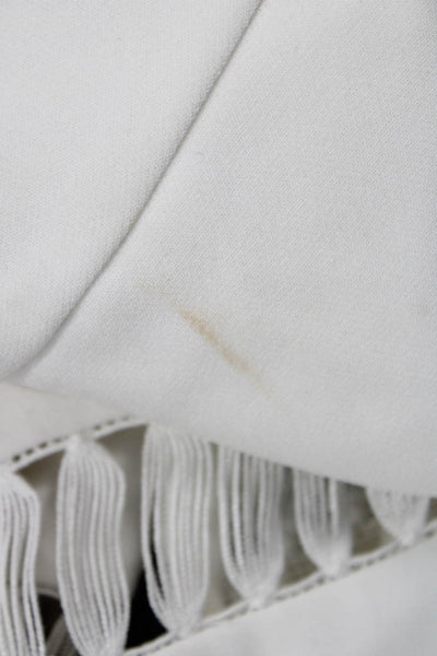 Rachel Zoe Women White Crew Neck Sleeveless Zip Blouse Size M
