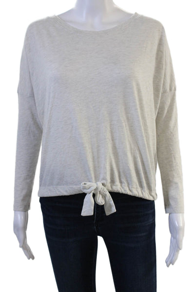 Eberjey Womens Beige Long Sleeve Basic T-Shirt Size XS