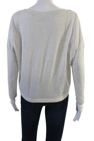 Eberjey Womens Beige Long Sleeve Basic T-Shirt Size XS