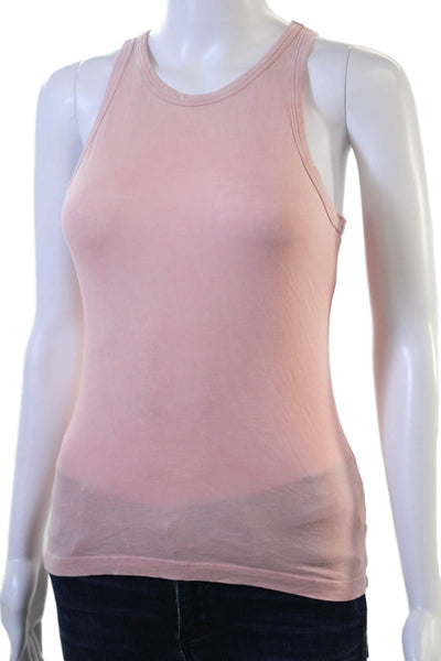 Cotton Citizen Womens Pink High Neck Sleeveless Tank Supima Cotton Size XS