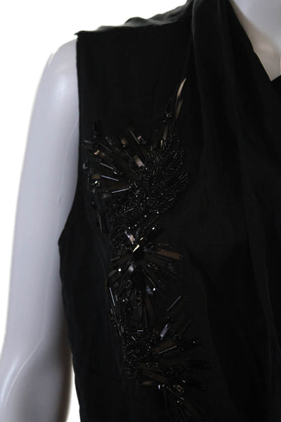 Elie Tahari Women Sleeveless Silk Blouse Black Size M