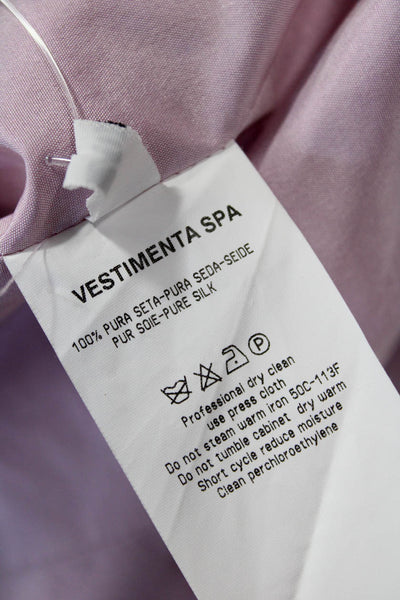 Emanuel Ungaro Womens Silk Long Sleeve Notched Collared Blazer Pink Size 40