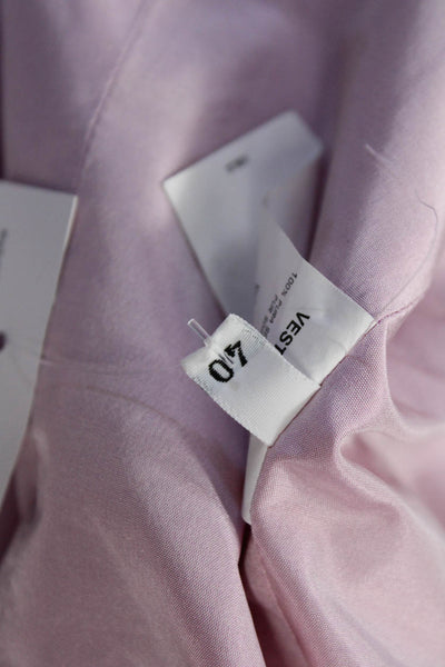 Emanuel Ungaro Womens Silk Long Sleeve Notched Collared Blazer Pink Size 40
