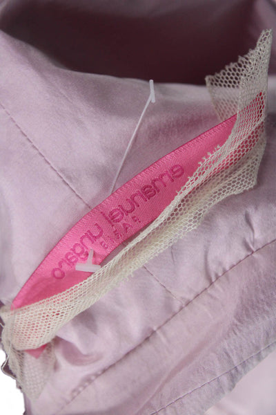 Emanuel Ungaro Womens Silk Long Sleeve Notched Collared Blazer Pink Size 40