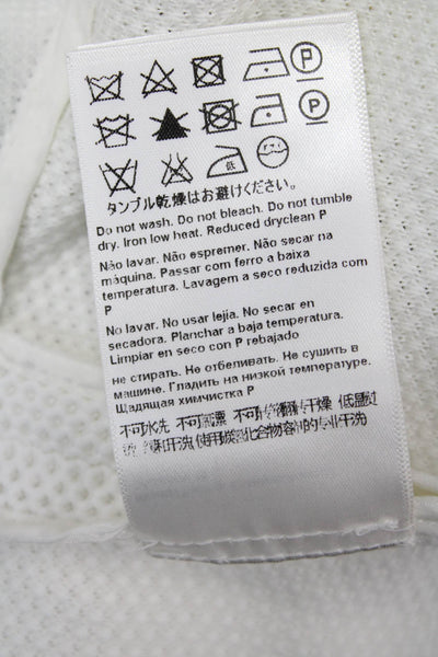 Escada Women Black Zip Crew Neck Short Sleeve Top Size 36