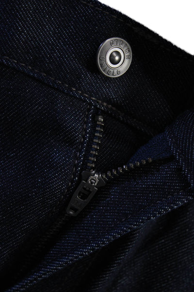 Uniqlo Mens Straight Ankle Jeans Dark Blue Button Mid Rise Size 32
