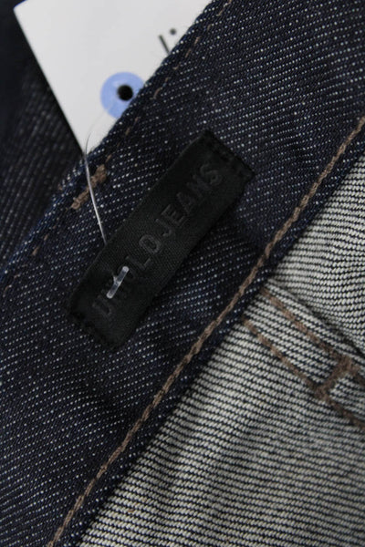 Uniqlo Mens Straight Ankle Jeans Dark Blue Button Mid Rise Size 32