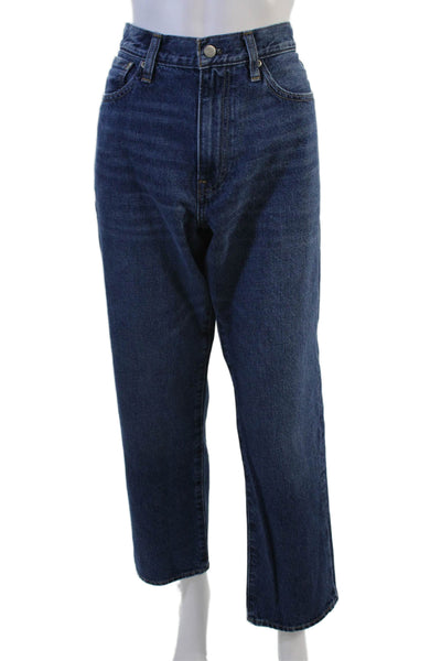 J Crew Unisex Mom Cropped Dark Blue Jeans Size 32