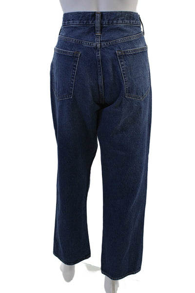 J Crew Unisex Mom Cropped Dark Blue Jeans Size 32
