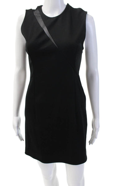 Cushnie Et Ochs Womens Sheath Dress Black Crew Neck Sleeveless Polyester Size S