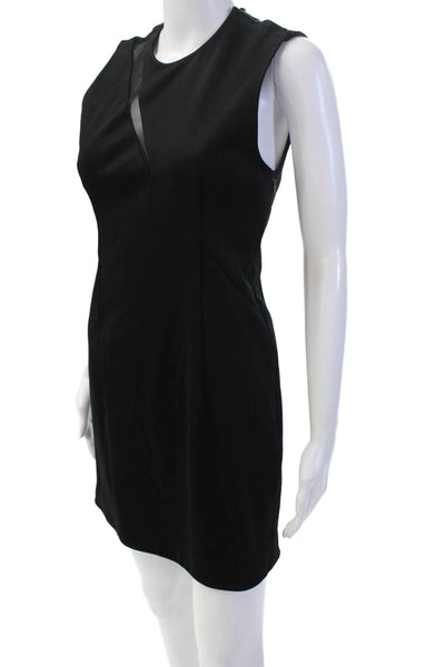 Cushnie Et Ochs Womens Sheath Dress Black Crew Neck Sleeveless Polyester Size S