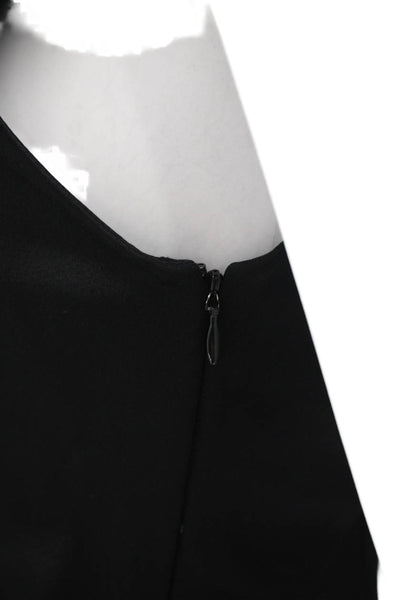 Cushnie Et Ochs Womens Sheath Dress Black Crew Neck Sleeveless Polyester Size S