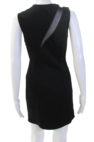 Cushnie Et Ochs Womens Sheath Dress Black Crew Neck Sleeveless Polyester Size S