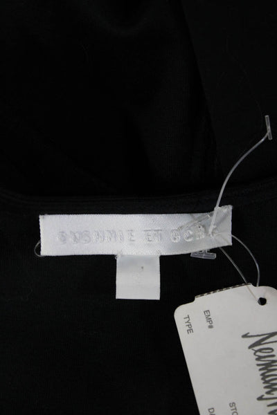 Cushnie Et Ochs Womens Sheath Dress Black Crew Neck Sleeveless Polyester Size S