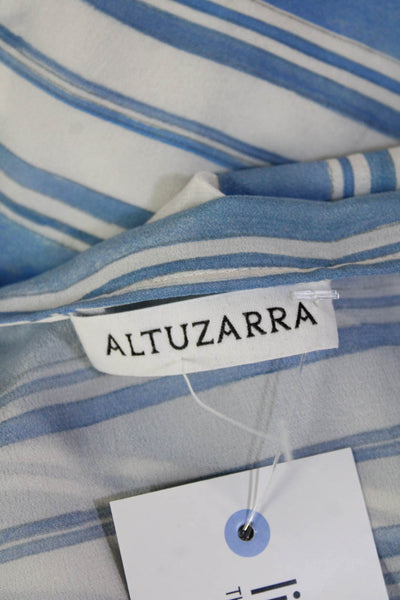 Altuzarra Women Shift Dress Light Blue Silk Midi Zip Size 40